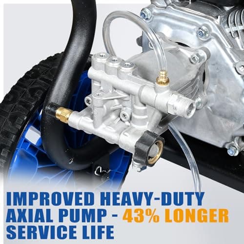 TOOLCY Gas Pressure Washer 3200 PSI & 2.6 GPM, High Performance Engine, Includes Swivel Spray Gun and Wand, 35FT Power Washer Hose, 5 Nozzle Tips, Onboard Soap Tank, for Cars/Driveways/Homes