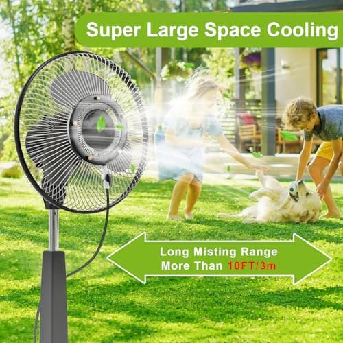 Fan Misting Kit. Fan Misters for Cooling Outdoor, Integrated Mister Ring for Outside with Water Valve, Misters for Outdoor Fan. Fit for Any Outdoor Fan. Durable, Seamless Fan Mister not Easy to Leak.…