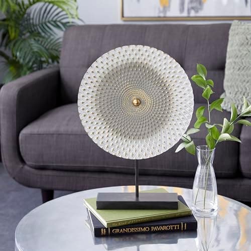 Deco 79 Metal Geometric Decorative Sculpture Home Decor Statue with Black Base, Accent Figurine 14" x 3" x 20", Gray