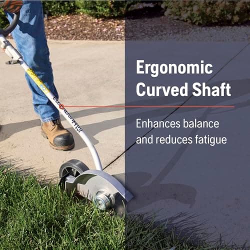 Husqvarna 122LKE Gas Edger, Multi-Purpose Tool with Lawn Edger Attachment, Features 6-Inch Adjustable Wheel and Curved Shaft
