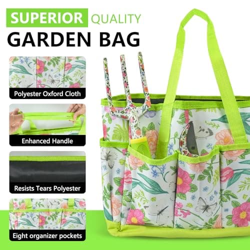 Garden Tool Set 9 Piece Heavy Duty Aluminum Gardening Hand Tools Kit Cute Gardening Supplies with Non-Slip Rubber Grip Gift for Women/Parent