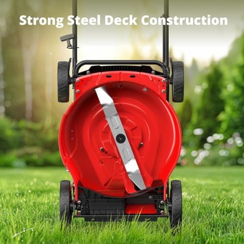 PowerSmart 21-Inch Gas Self-Propelled Lawn Mower, 140cc 4-Stroke B&S Engine, 3-in-1 Function (Mulching, Bagging, Rear Discharge), 6 Height Settings, 10" Rear Wheels, 1.4 Bushel Grass Bag