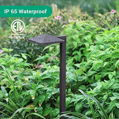 EDISHINE Low Voltage Landscape Lighting, 3W 230LM 3000K 50,000 Hrs Waterproof LED Pathway Lights Wired, 12V Outdoor Electric Landscape Lighting with Connectors, Aluminum Housing, ETL Listed, 4 Pack