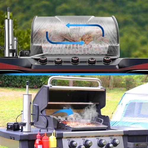 Outdoor Smoke Generator, Smoke Tube for Pellet Smoker, Stainless Steel Pellet Smoker Tube, Hot/Cold Smoker with Air Pump, Smoker Accessories, Portable Electric Smokers Grill Add Wood to produce smoke
