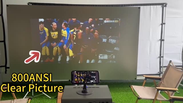 KSAN Projector, [800 ANSI Lumen] Outdoor Movie Projector, Projector with WiFi 6 and Bluetooth 5.2, Home Theater Video Proyector Support 200inch, 5W Speaker, Compatible with iPhone/TV Stick/PC/PS4