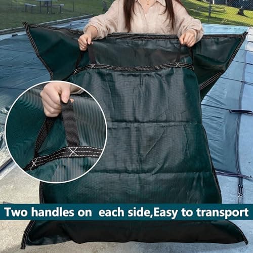 Adnee Pool Safety Cover Stowaway Bag with 4 Carry Handles,48x57 Inch Waterproof Pool Cover Storage Bag, Pool Cover Stowaway Bags for Pool Covers Packing
