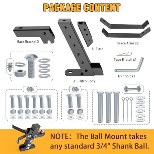 Eapele Adjustable Trailer Hitch for Lawn Mower, Garden Tractor Trailer Hitch, Compatible with John Deere Ariens Cub Cadet Poulan Pro Husky Husqvarna Craftsman Riding Mower