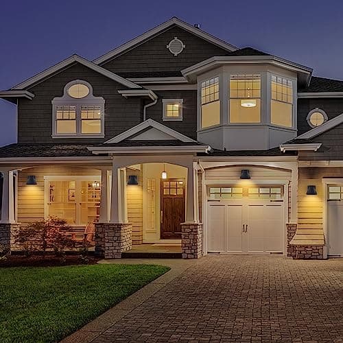 UME 2 Pack LED Outdoor Wall Light Fixtures, Black Front Porch Lights Wall Mount Lighting, Exterior Waterproof Wall Lantern Light Fixture Anti-Rust Farmhouse Wall Sconce for Patio, Doorway, Garage