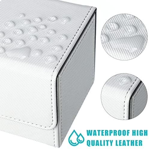 Weewooday 5 Pcs Leather Deck Card Boxes Large Size Deck Game Holder Storage Box Fit 100 Plus Sleeved Cards Compatible with MTG TCG, 5 Colors