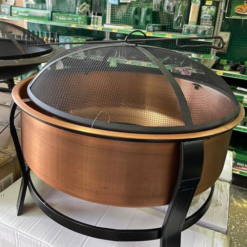 FT-1103E Fire Pit, Copper With Black Accents, Screen + Poker, 30-In. - Quantity 1