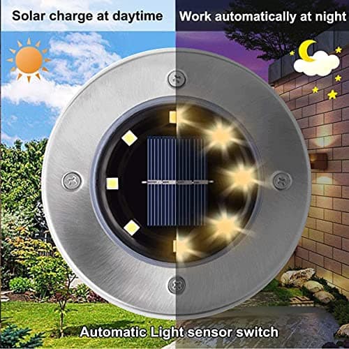 Solar Ground Lights, Waterproof Solar Garden Lights, Upgraded Outdoor Garden Waterproof Bright in-Ground Lights, Landscape Lights for Pathway,Yard,Deck,Lawn,Patio,Walkway (12 Pack Warm Light