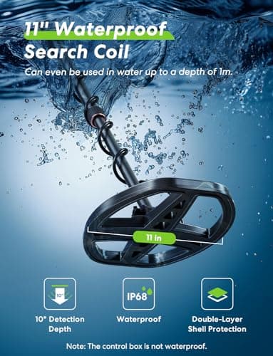 Metal Detector for Adult - Professional Higher Precision, 5 Mode for Metal Detecting, Advanced 11” Coil Multifunctional Metal Discovery Tools, Waterproof and Portable Outdoor Treasure Finder