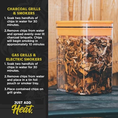 Fire & Flavor Premium All Natural Wood Chips for Smoker - Wood Chips for Smoking - Smoker Wood Chips - Smoker Accessories Gifts for Men and Women - Hickory - 2lbs
