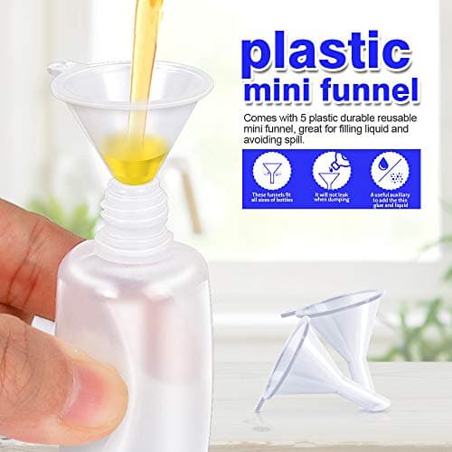 12pcs Precision Tip Applicator Bottles with 5 Mini Funnels, YGDZ 30ml Needle Tip Squeeze Glue Bottles for Paint Quilling Craft, 6 Colors