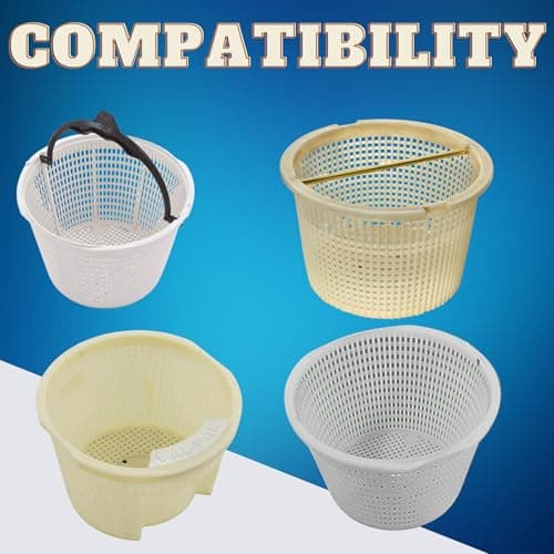 Swimables Pool Skimmer Basket Compatible with Waterway Skimmer Basket 542-3240 for Renegade Skimmers Pool Basket | Built-in Brass Weight | 316 Stainless Steel Handle & Convenient Rubber Grip