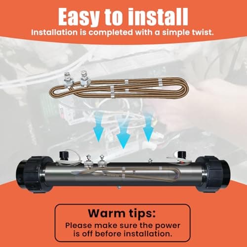 5.5kw 240v Titanium Hot Tub Heater Element for Balboa Spa Heater Element, Replacement Flo-Thru Universal Hot Tub Heater Element, Also for Spa Electric Heater Element Replacement (5.5kw)