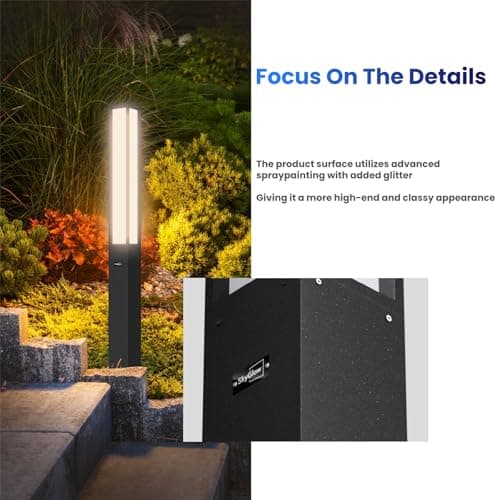SkyGlow Outdoor Landscape Path Light, 71" Waterproof Aluminum LED Lighting, 8W 800LM Curb Appeal Lights, Modern Lawn Lights with for Garden, Pathway, Bollard, Patio, Courtyard, Driveway Decoration