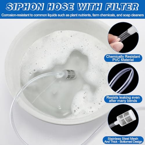 Enhon Siphon Tube Chemical Injector Kit, Pressure Washer Siphon Hose with Filter, Chemical Soap Injector Kit Compatible with Briggs and Stratton, Homelite, Ryob & Husky 190593GS 190635GS & 203640GS
