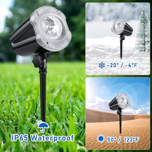 Laser Wave Projector Outdoor, Starry Sky & RGBW Ocean Wave Light Show with Remote Control, Waterproof IP65, Holiday Decor for Halloween, Christmas, Party, Garden, Yard