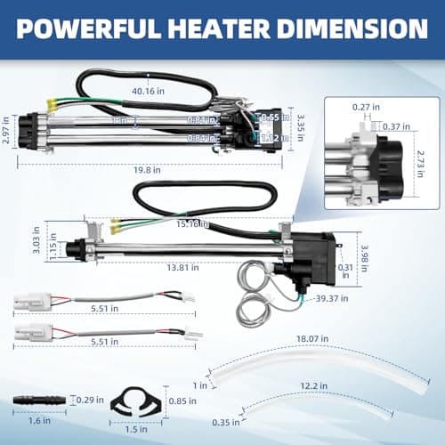 Hot Tub Heater 26-C3160-1S Suit for 1995+ Hot Spring Spa Heater Tiger River Watkins Spa Parts C3160-1 C3564-1 73790 7211 Titanium Heater Double-Pass 1.5kW/6kW 120V/240V 8.3A/16.6A