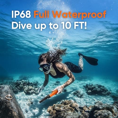 Metal Detector Pinpointer for Adults Kids, Handheld Metal Detector Wand for Precise Targeting, Fully Waterproof Underwater Detector with LCD Screen, 360° Detection, 3 Alert Modes, MD-880