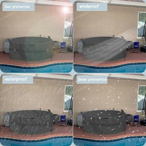 XCZ Portable Hot tub Cover That Completely Covers Inflatable hot tub- Waterproof, Sun Resistant, dust Resistant, 85 "Inflatable Hot tub Spa, Round (Black, Cover only)