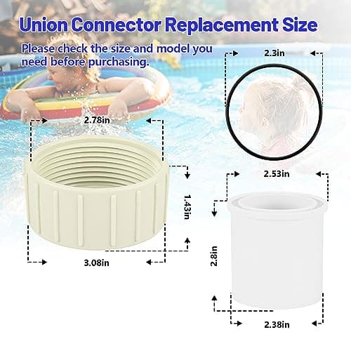 Pool Pump Union Fittings Replacement Pentair SuperFlo & SuperFlo Variable Speed Pool Pump, 2 Inch 350157 PVC Union for Pentair SuperFlo VS 342001-2 Pack