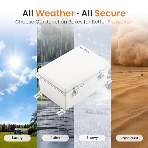 QILIPSU Waterproof Junction Box IP67 Outdoor Plastic Electrical Project Enclosure Weatherproof with Mounting Plate, Wall Brackets, Hinged Grey Cover 11.2"x7.7"x5.1"