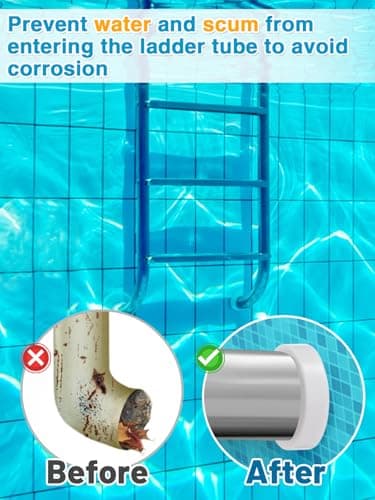 Pool Ladder Bumpers for Inground Pool - 4Packs Inside Plug Caps fit 1.9" Standard Steps Tubing, Rubber Foot Cover Protect Swimming Pool Liner