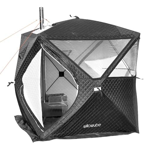 WillowyBe Portale Outdoor Sauna Set with Tent, Dry Sauna Wood Stove, Driftwood-infused Cooking for Friends