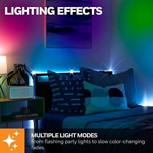 Honeywell 16.4ft Indoor LED Strip Light - Color Changing RGB, Motion Activated with Remote Control - for Bedroom, Kitchen, Dorm, Game Room, Cabinets, Etc - Wall Plug 12 Volt No Battery