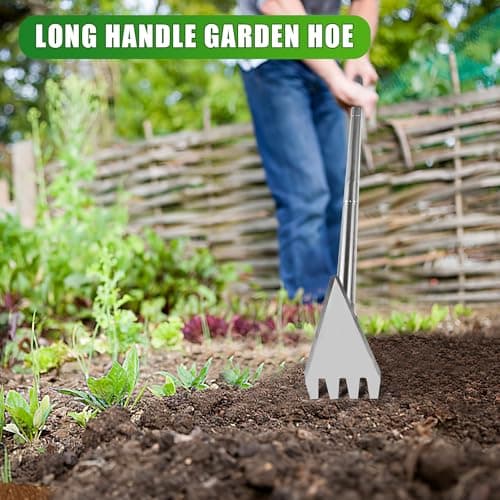 Dual Headed Hoe Garden Tool, 29.5"-57.7" Adjustable Long Handle Hoe Garden Tool, Stainless Steel Hoe Cultivator Gardening Tool, for Gardening Planting, Weeding, Digging, Loosening Soil