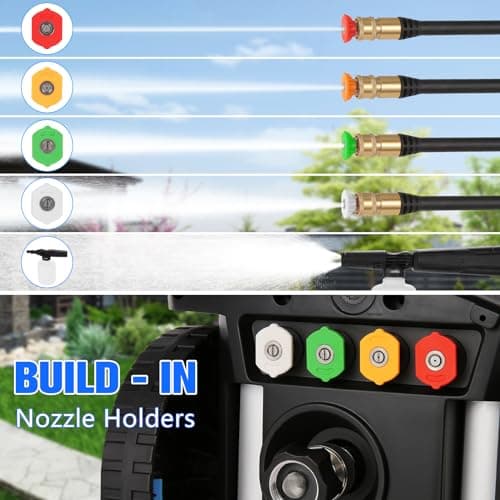 Electric Pressure Washer, 5000PSI 4.0GPM Heavy Duty Power Washer with 33 FT Extension Hose, 4 Quick Connect Nozzles and Foam Cannon for Cars/Fences/Driveways/Patios/Home Cleaning, Blue