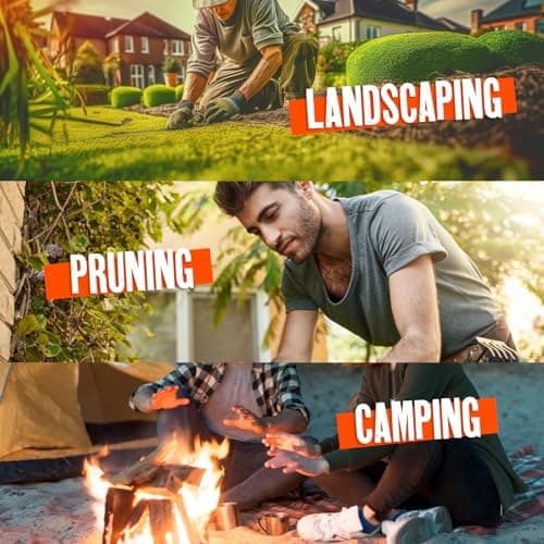 GROWIT Folding saw 11 Inch - Heavy Duty Pruning Saw with Triple-Cut SK5 Blade, 7 TPI Razor Teeth for Tree Trimming, Wood Cutting, Camping, Bushcraft, and Gardening
