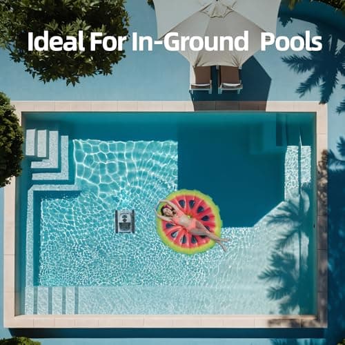 Cordless Pool Vacuum for Inground Pools, Automatic Robotic Pool Cleaner with Wall and Waterline Cleaning, Gray