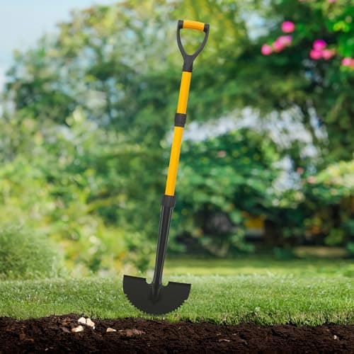 COSITA Edger Lawn Tool, 41-inch Manual Lawn Edger for Grass, Half Moon Hand Edger Tool with D-Grip, Metal Saw Tooth Garden Edger with Long Handle for Sidewalk, Yard