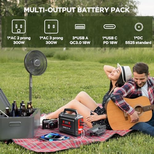 MARBERO Solar Generator 296Wh Portable Power Station with Solar Panel 60W Included Solar Power Bank with AC Outlets 300W Pure Sine Wave with Foldable Solar Panel Set for Camping Home Outdoor Emergency