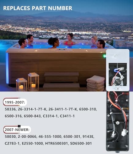 Smart Low-Flow Heater Replacement for Sundance/Jacuzzi Spa Hot Tub 6500-310/6500-301 5.5kW 240V 60HZ Black