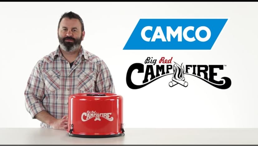 Camco 13.25 Inch Big Red Campfire Compact Outdoor Portable Tabletop Propane Heater Fire Pit Bowl for Camping, Tailgating, and Patios, Red