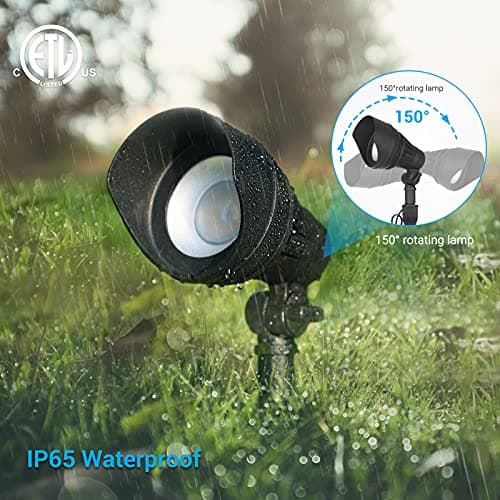 DEWENWILS LED Low Voltage Landscape Lights, 14W 540LM 3000K 12V Aluminum Outdoor Spotlight, IP65 Waterproof Landscape Lighting for Yard, Garden, House, Tree, Lawn, 4 Pack