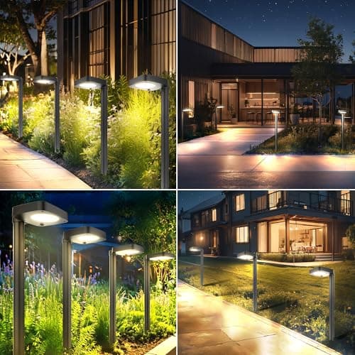 4 Pack Solar Pathway Lights with 2-in-1 Warm White and Cool White Light Modes, Solar Lights for Outdoor Garden Yard Landscape Path Walkway Sidewalk
