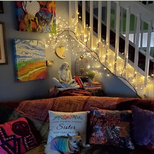 Enchanted Willow Vine Lights with Remote, Christmas Swags Decorations Indoor Room Decor, 18 Branches 144 LEDs Lighted Willow Vine Lights for Walls Bedroom Home Decor