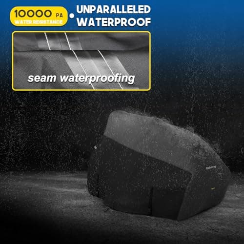 Rosefray Riding Lawn Mower Cover, Waterproof 420D Marine Grade Fabric Universal Fit for John Deere,Cub Cadet,Craftsman,etc.Decks Up to54",UV,Dust,Snow for Outdoor.72''L*54''W*46''H Gray