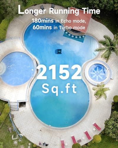 WYBOT C2 Cordless Robotic Pool Cleaner, Dual Filtration, Brushless Motor Powerful Suction, Wall Climbing and Waterline Cleaning Vacuum Lasts 180Mins in Echo Mode for Inground Pools up to 2152 Sq.ft