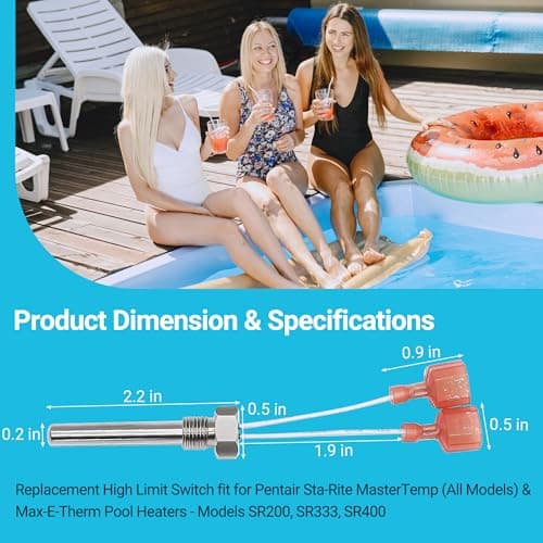 Funmit 42002-0024S Stack Flue Sensor Replacement for Pentair Sta-Rite MasterTemp Max-E-Therm Pool and Spa Heater Electrical System SR200 SR333 SR400