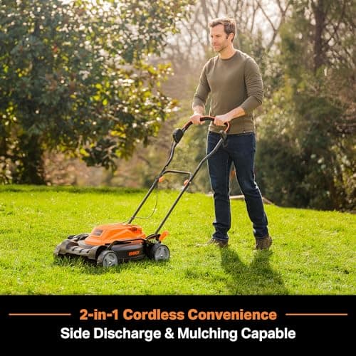 LawnMaster CLMF4819X 48V MAX* 19-inch Brushless Cordless Mower with 2X24V MAX* 4.0Ah Battery and a Dual Charger 6 Cutting Position