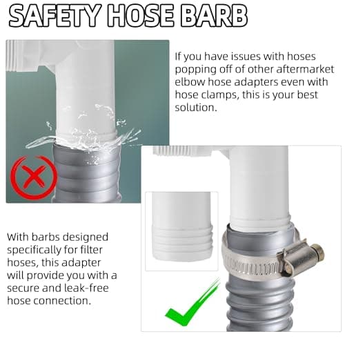 TonGass (2-Pack) 1 1/2" MPT by 90 Degree Barb Elbow Hose Adapter Compatible with Hayward Pool Pumps and Filters Replacement Hayward SPX1105Z4