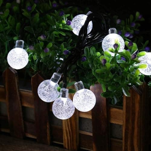 Toodour Solar String Lights Outdoor, 56ft 100 LED Globe String Lights with 8 Modes, Waterproof Solar Powered Patio Lights for Garden, Lawn, Gazebo, Porch, Yard, Wedding, Party Decor - Cool White