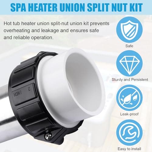 XT Hot Tub Heater Split Nut Union & Heater Tailpiece 2" Heater Adaptor