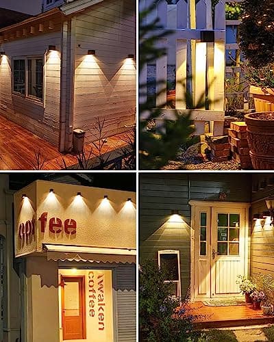 LUHLEE Solar Wall Lights - Modern Outdoor Square Solar Sconce Lights, IP65 Waterproof, Perfect for House Wall, Porch, Garden, Yard, Patio, Fence Decor
